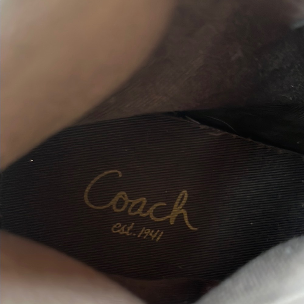 Coach Women's Black and Tan High-Top Sneakers - Picture 6 of 8